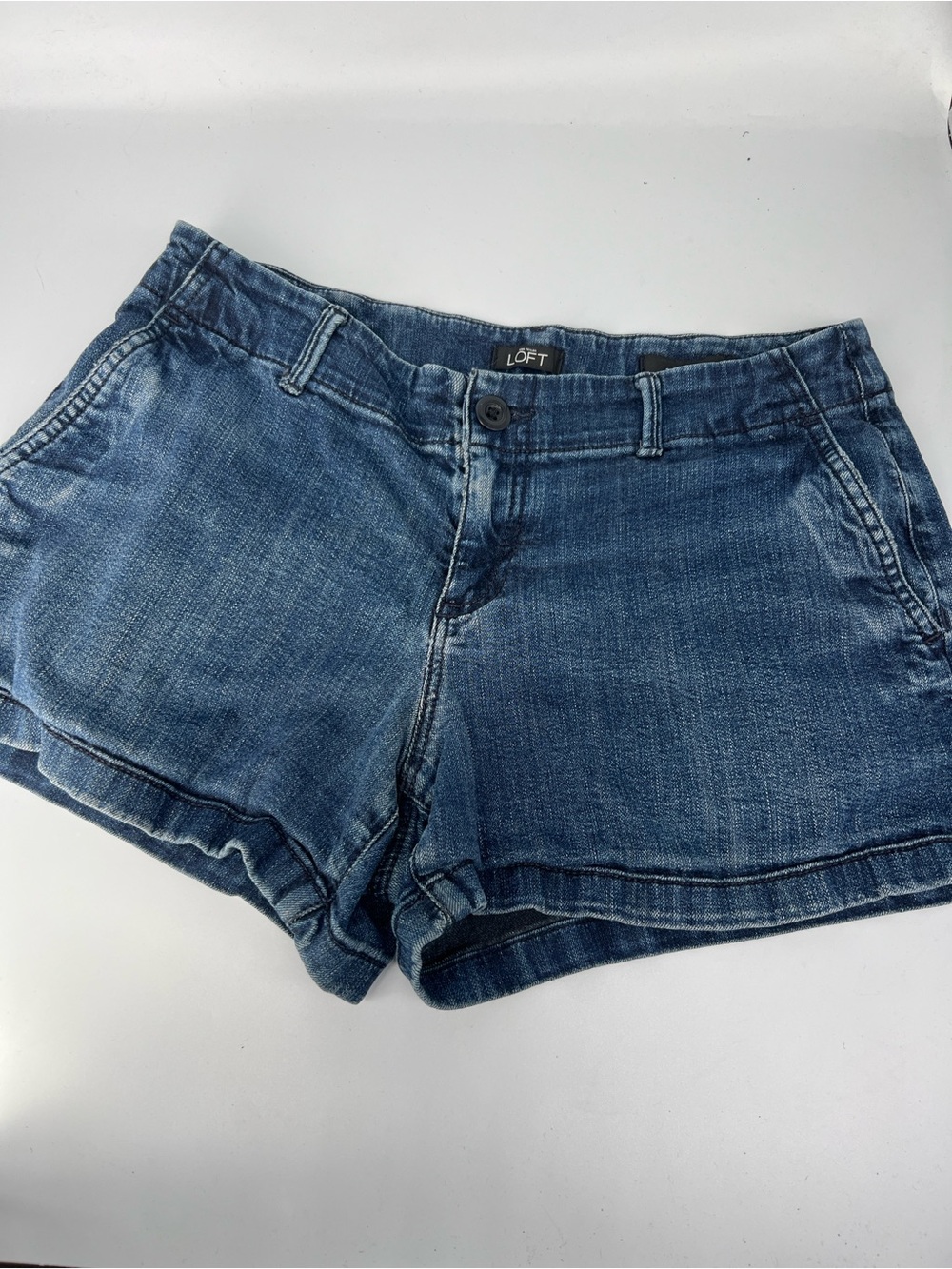 LOFT Washed Blue Denim Shorts